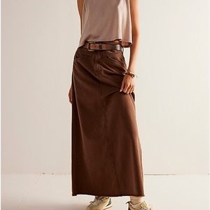 Free People Brown Maxi Skirt